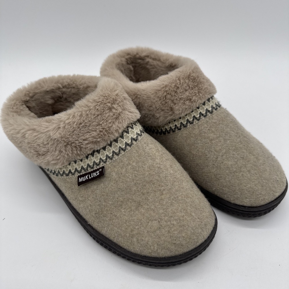 Muk Luks‎ Women's Slipper Shoes Faux Fur Lined 7-8 - Picture 1 of 10